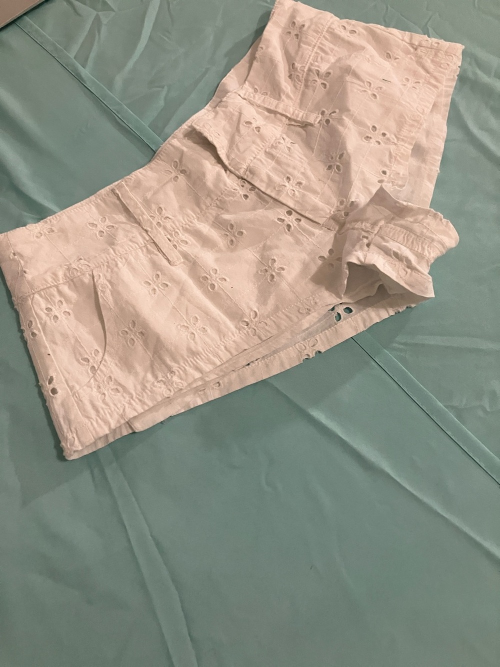 White Eyelet Cotton Women’s tiny Shorts